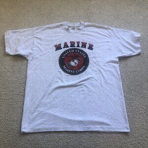 Fruit of the Loom Vintage US Marine Corps T-Shirt XL Gray Single Stitch USA